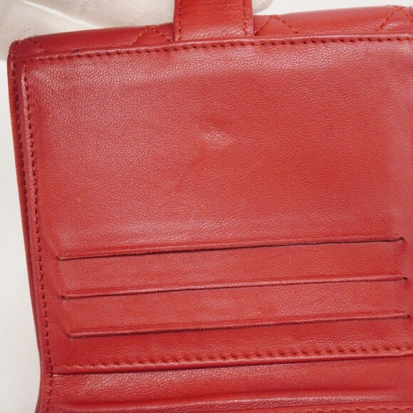 Chanel Matelasse Lambskin Wallet Red Women's - Picture 13 of 16